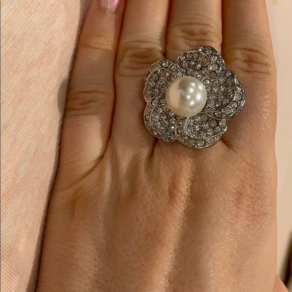 Flower pearl ring adjustable - Picture 2 of 3